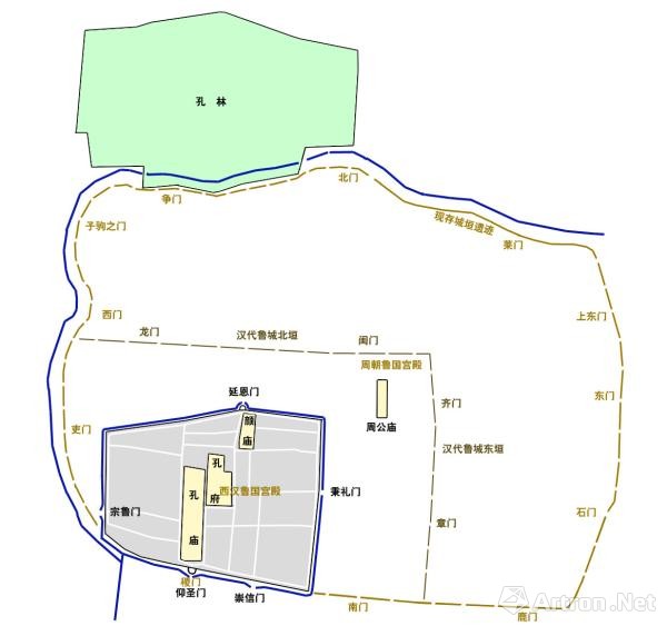 曲阜鲁国故城示意图  图片来源:维基百科